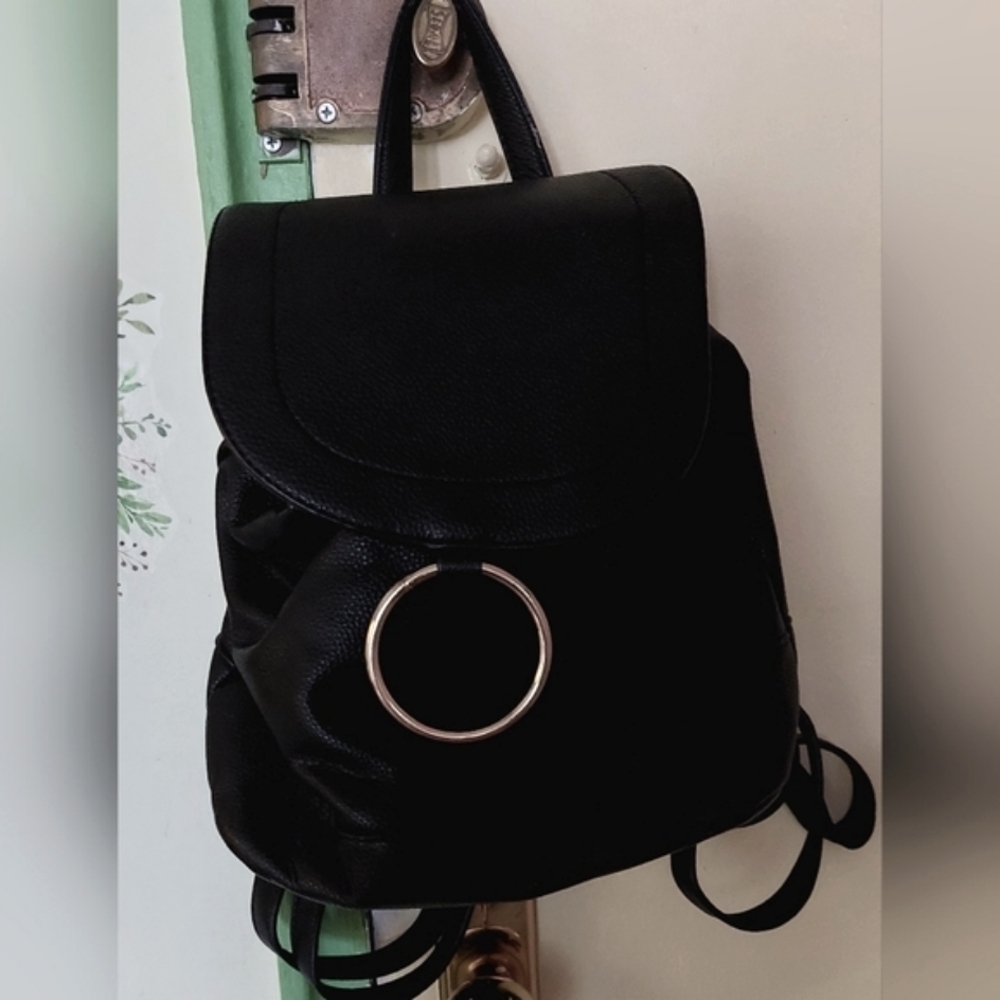 G.H. Bass and Company Small Black Leather Backpack